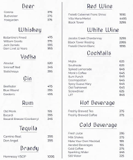 Equinox Bar menu 1