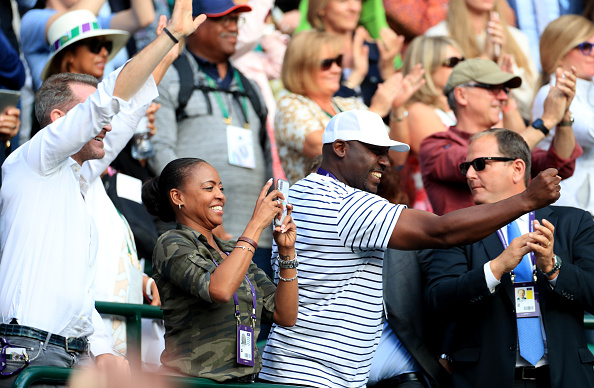 The parents of Cori Gauff: Corey Gauff and Candi Gauff celebrate their daughter's victory over Venus Williams at the Wimbledon Championships.