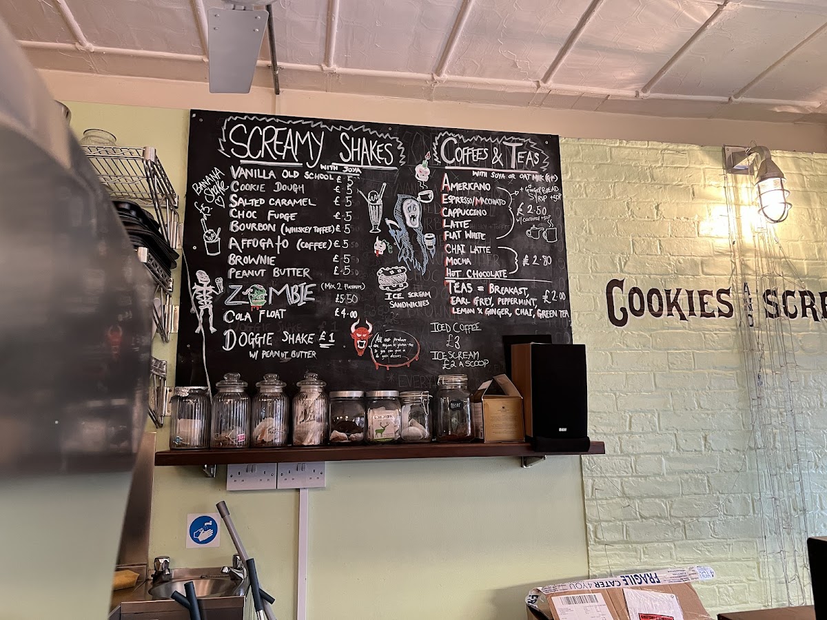 Cookies and Scream gluten-free menu