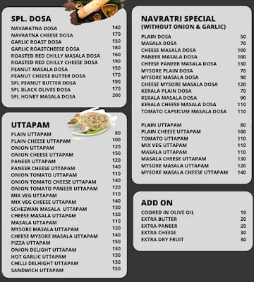 Southern Spice - 133 Varieties Of Dosa menu 
