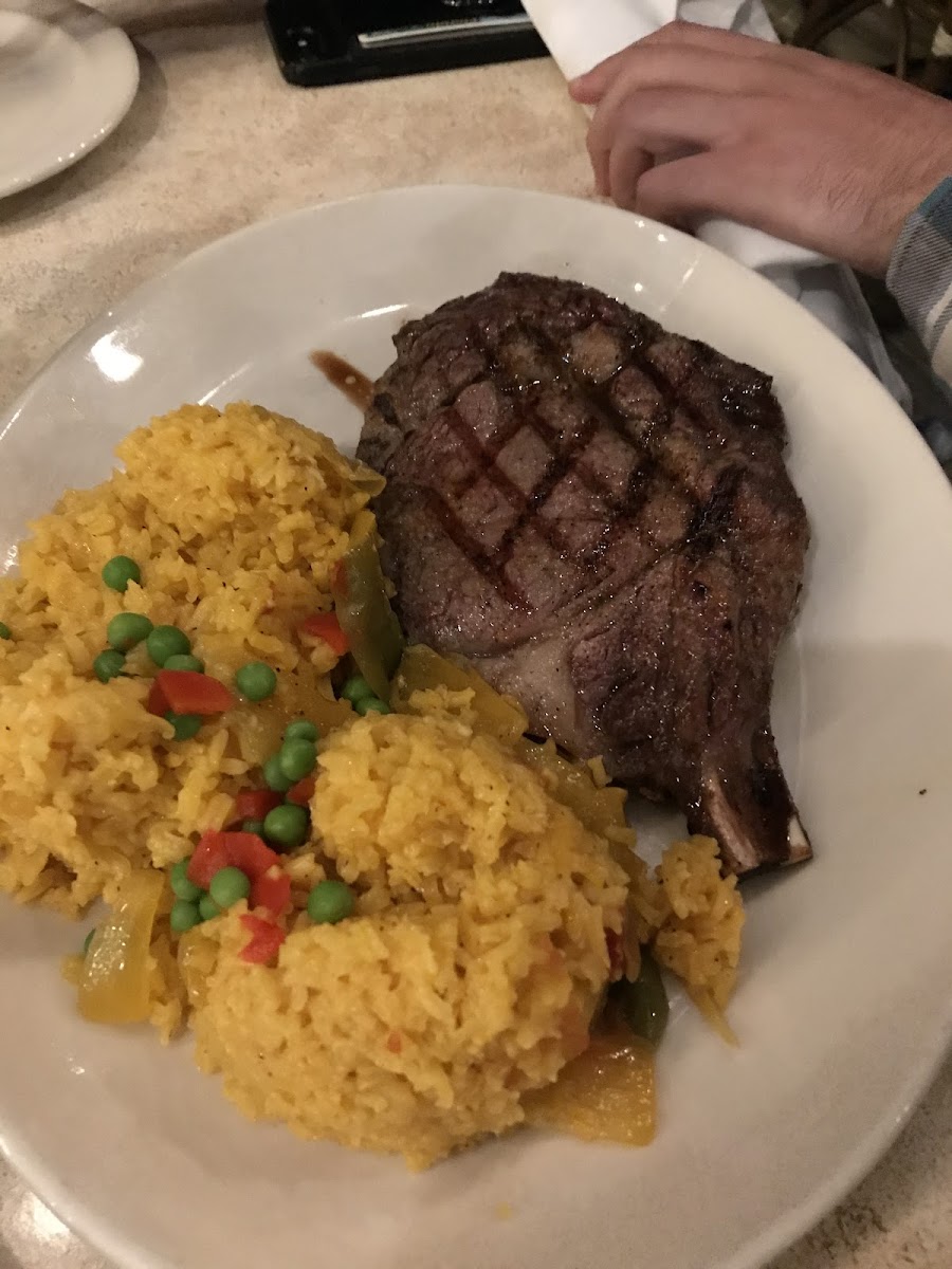 Ribeye with yellow rice