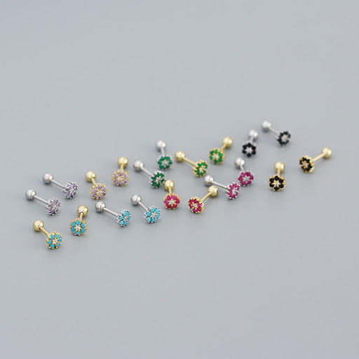 Title 12, Colorful Zircon Earrings S925 Sterling Silver. ...