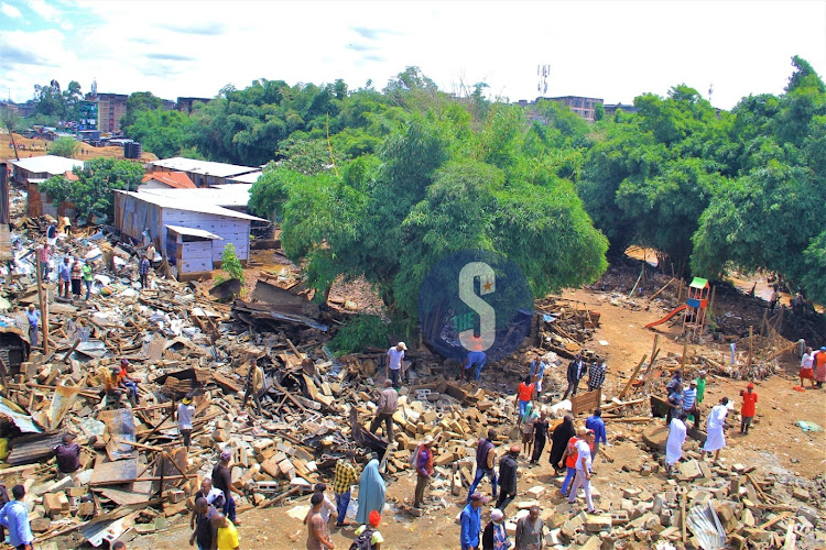 Kiamaiko residents salvage their property during the demolition exercise on May 3, 2024.