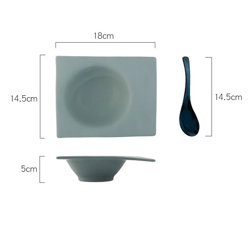 Noordse creatieve keramische ijsdessert slakom met lepel met lepel
