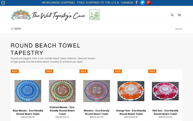 Tapestry - Round Beach Towel