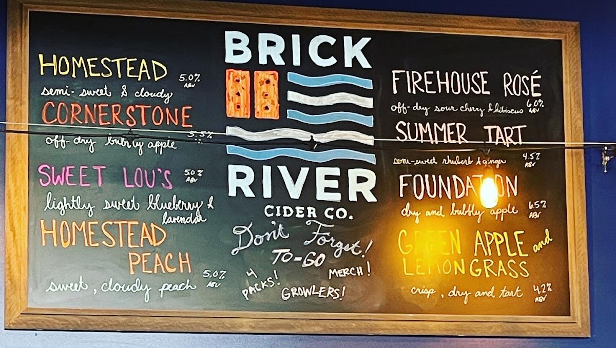 Brick River Cider gluten-free menu