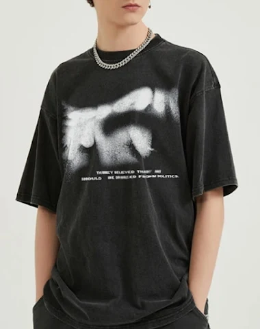 T-shirt rétro floue pour homme, per - 0