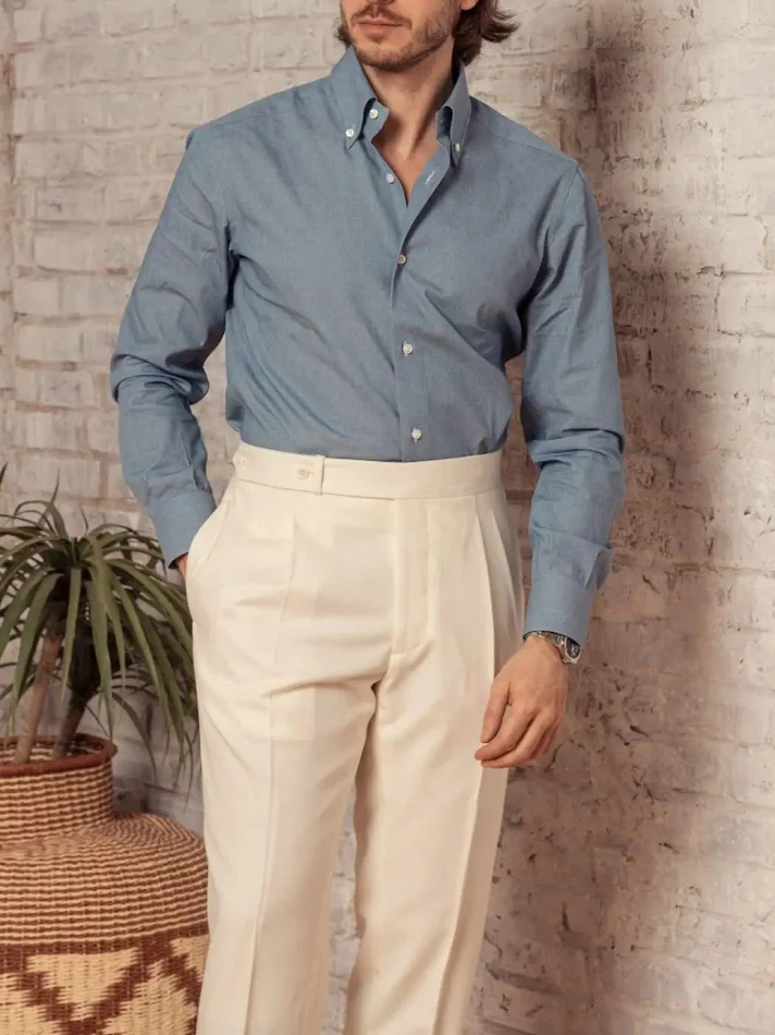 Pantalones de hombre de color liso con botones, versátiles y cómodos para un estilo casual y elegante. Perfectos para cualquier ocasión, fáciles de combinar.