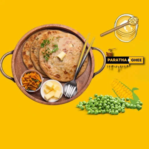 Corn And Peas Paratha [Desi Ghee]