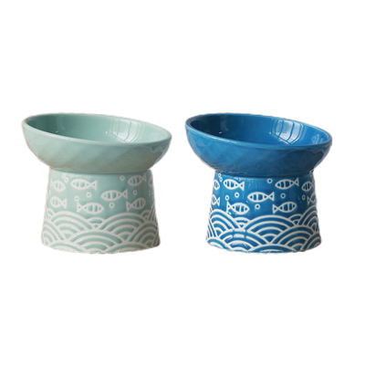 Title 3, Japanese style small fish slanted ceramic bowl ...