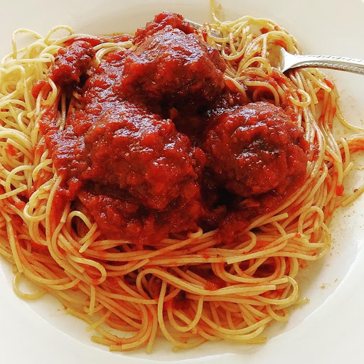 This is not a dish I grew up on, but who can resist a plate full of moist meatballs and pasta? I never knew a dish so simple could be so wonderful. Our Sunday dinner go to.