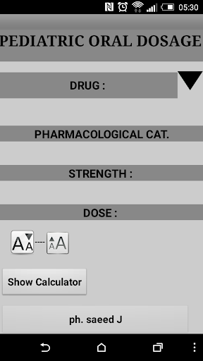 PEDIATRIC ORAL DOSAGE