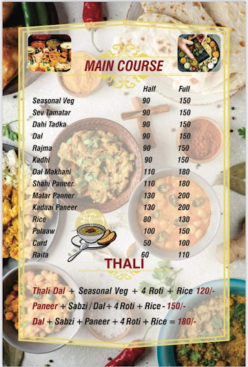 Nanak Rasoi menu 