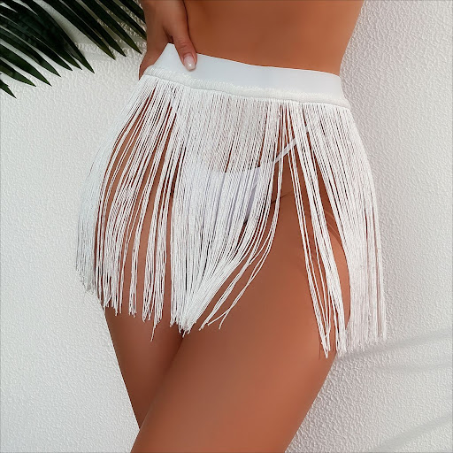 Title 3, Beach Tassel Short Dress Bikini Vacation Swimsu...