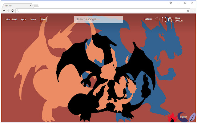 Pokemon Charizard Background HD Custom NewTab