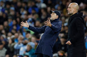 Bayern Munich coach Thomas Tuchel reacts during the match.