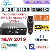 Android Tivi Box Magicsee N5 Max - Ram 4Gb - Rom 32Gb - Android 9.0 - Chip S905X2 Tặng Điều Khiển Voice Search