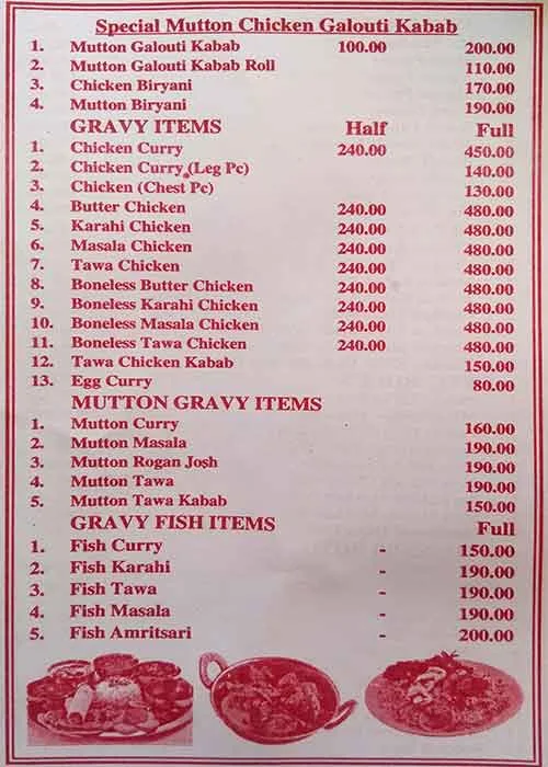 Grover Da Dhaba menu 