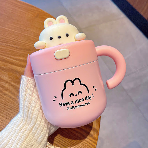 Title 4, Bear Mug With Lid Household Thermal Insulated B...
