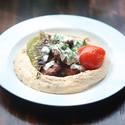 Flame-Grilled Butcher's Kofta Beef Hummus Plate