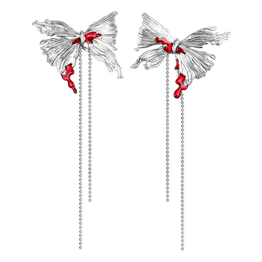 Title 1, Alloy Pleated Bloody Butterfly Earrings for a b...