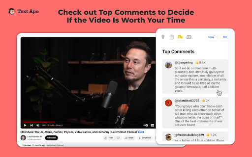Text Ape | Video Summarizer & YouTube Transcript Generator screenshot 5