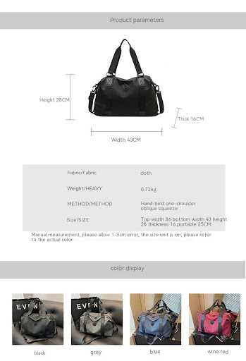 Title 1, Fashion Travel Bag Large Capacity Waterproof Sh...