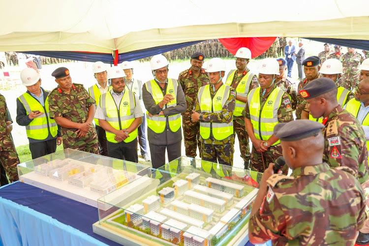 Defense Cabinet Secretary Aden Duale during the groundbreaking ceremony for construction of 952 housing units in Nakuru on May 18, 2024