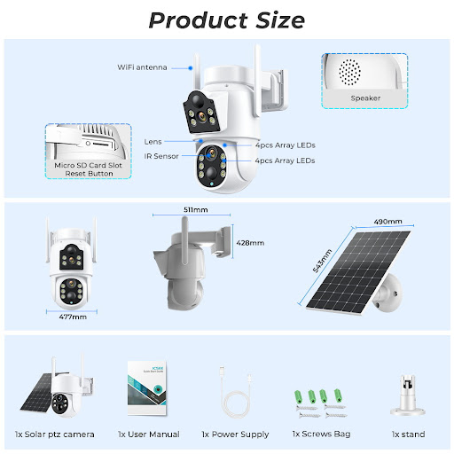 Title 2, Outdoor Solar Powered HD Wireless WiFi Home Sec...