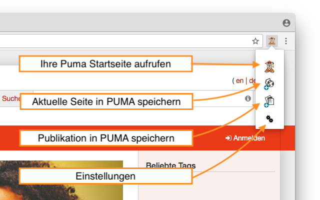 PUMA Buttons chrome extension