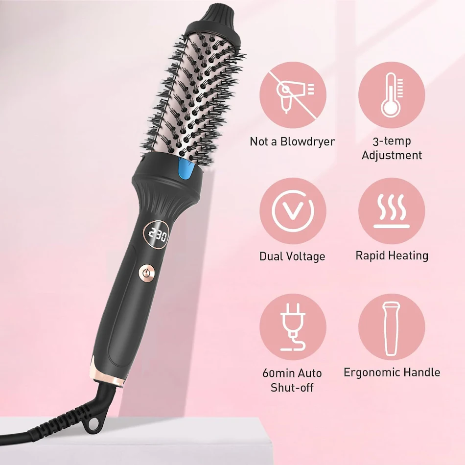 Novo Modelador de Cabelo Perm, Alisador e Modelador Dual, Enrolador Grande, Cachos Internos, Franja. Versatilidade no penteado.
