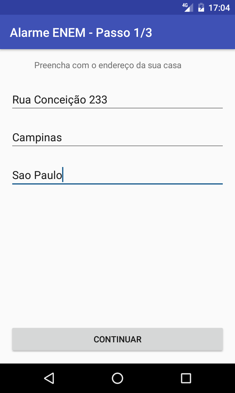 Alarme ENEM Screen 1