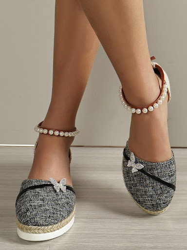 Title 21, Womens Wedge Bow Sandals Straw Rope Woven, com...