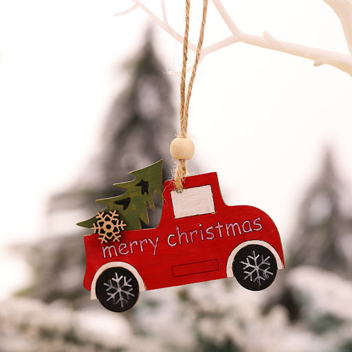 Title 9, New cute wooden creative Christmas tree pendant...