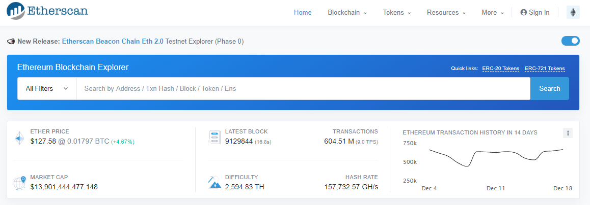 Blog Etherscan Block Explorer Example