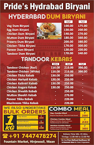 Pride's Hydrabad Biryani menu 1