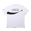 coc-cola x columbia x atmos lab csc basic logo txt short sleeve t-shirt black white