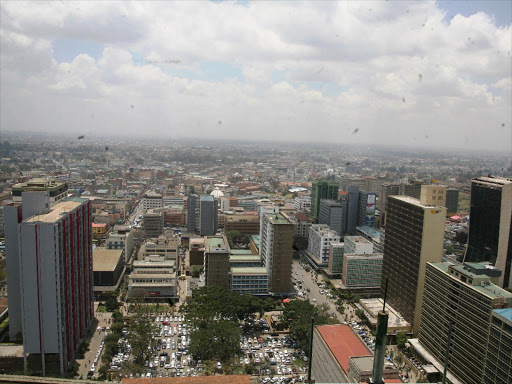 An aerial view of the Nairobi skyline.Photo/HEZRON NJOROGE