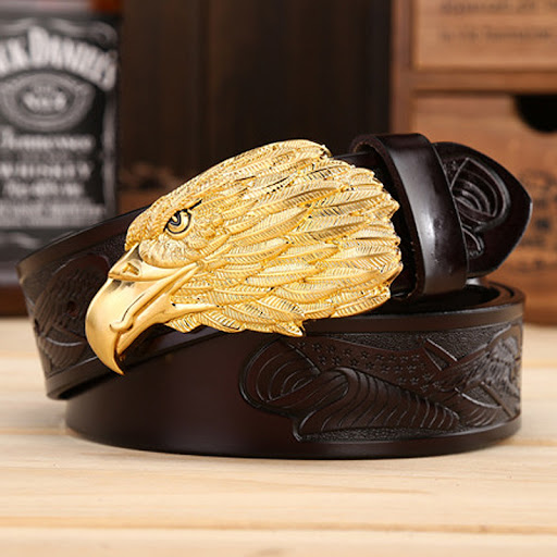 Title 1, Fashion cowhide leisure eagle head belt for men...