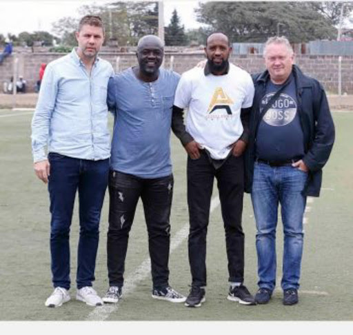 soccer agents L to R Patrick Murk from Sweden, Jamal Ibrahim, Fred Arocho and Johan Sandohl from Sweden at the Odibets Champions tournament