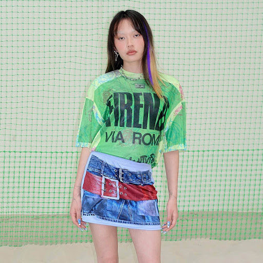 Title 11, Womens Printed All-matching Short Denim Skirt ...