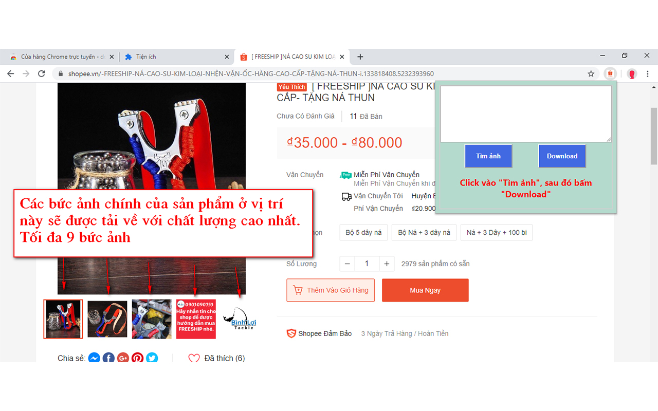 Tự động download tải ảnh trên shopee Preview image 1
