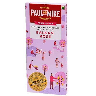 Paul And Mike Mild Dark Chocolate With A Hint Of Balkan Rose 68 Gm