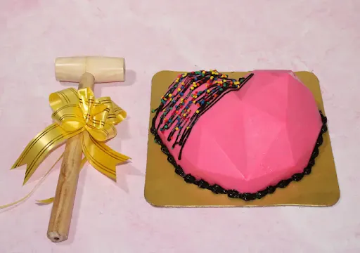 Pink Pinata Heart Cake [eggless]