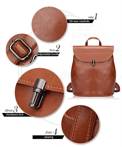 Title 7, Leather Womens Backpack Crossbody Handbags Wal...
