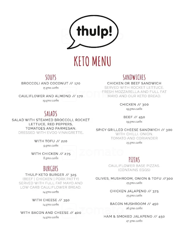 Cafe Thulp menu 