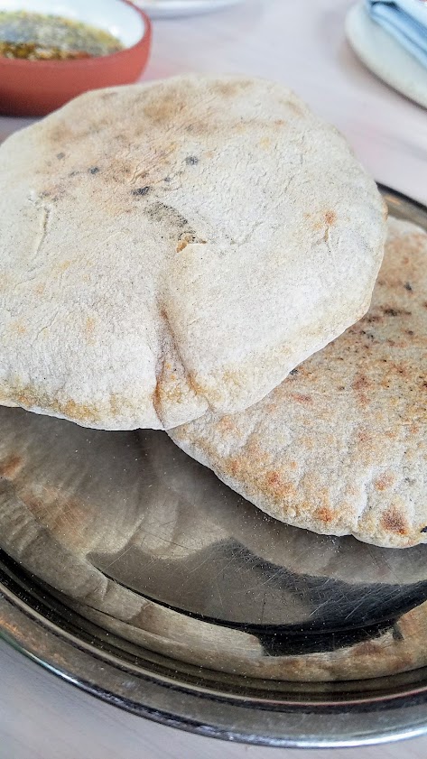 Tusk Weekend Happy Hour, served Saturday Sunday 2:30-5PM between brunch and dinner. A great way to slip in between the brunch and dinner rush. Hummus and Flatbread with tehina, paprika, cumin. Both so fluffy! These are the best hummus and fluffy pita bread in Portland.