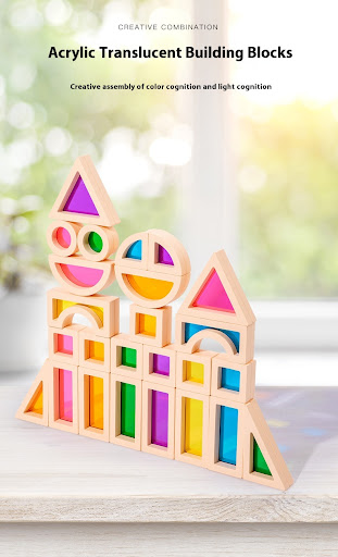 Title 3, Rainbow Blocks Acrylic Transparent Splicing Cre...