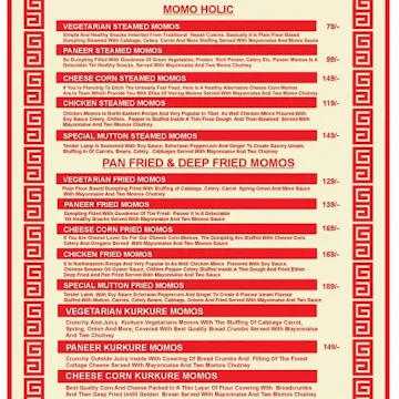Momo-Holic menu 