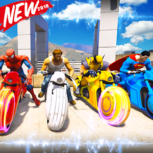 Download Ultimate Superhero Motobike Stunts Racing 2018 For PC Windows and Mac